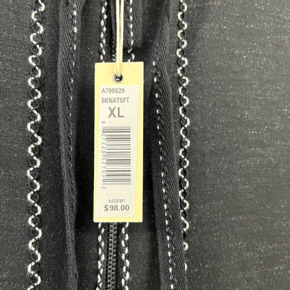 NWT Max Studio Black White Stitched Athletic Hoodie Small - Picture 3 of 5